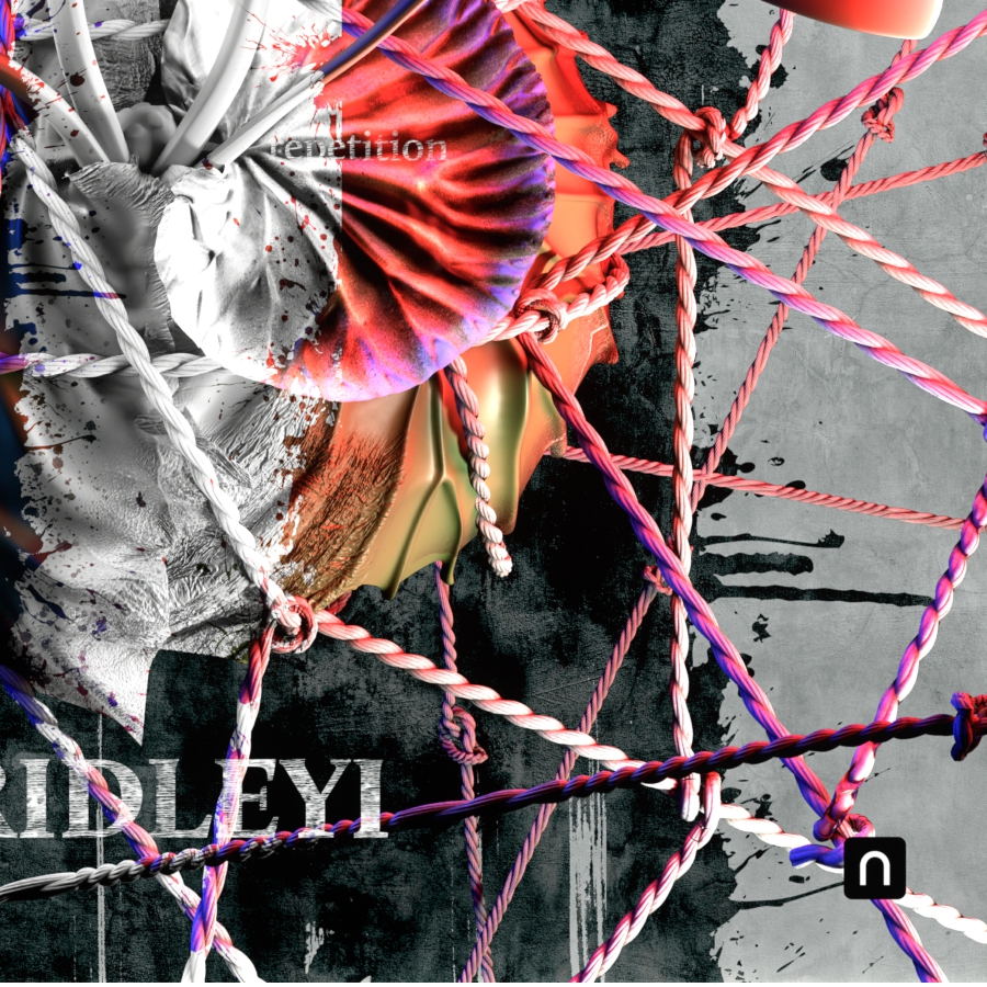 Detail of Platycerium ridleyi poster artwork 'GG' – ビカクシダ リドレイ ポスター部分拡大 02