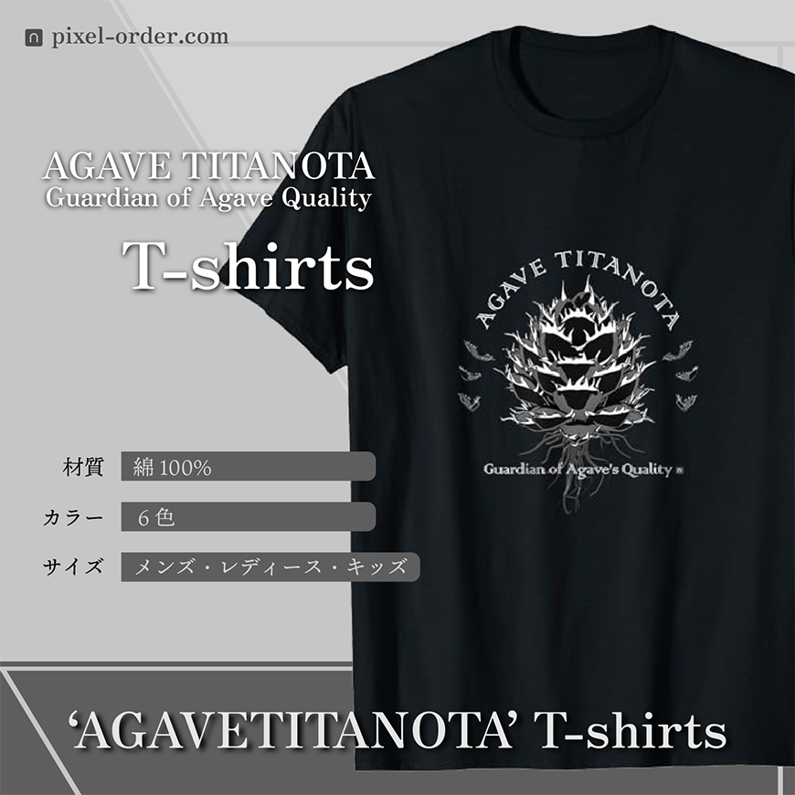 アガベ チタノタ 白鯨 Tシャツ AGAVE_T-shirts_BK